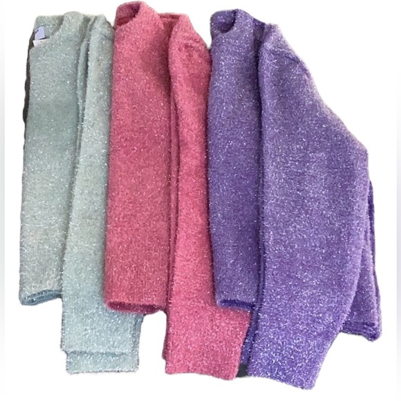 Old Navy NWT Eyelash Shiny Sparkly Pull Over Sweater Size 2X Green,Purple,Pink - Picture 8 of 15